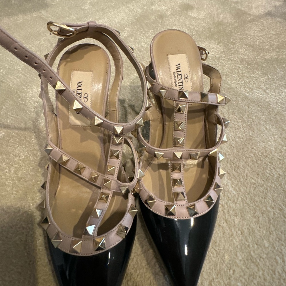 Valentino Black and Nude Studded Pumps